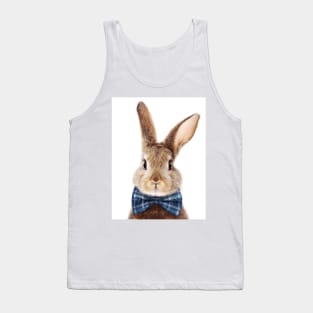 Brown Bunny With Blue Bowtie, Blue Nursery, Baby Animals Art Print by Synplus Tank Top